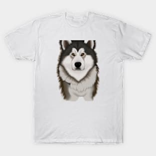 Cute Alaskan Malamute Drawing T-Shirt